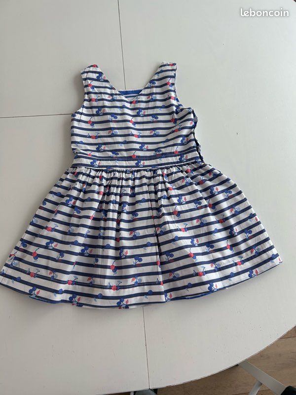 Robe D'été Fille Bilook Taille 10 Ans - Gris Clair, Coton, Manches Bouffantes