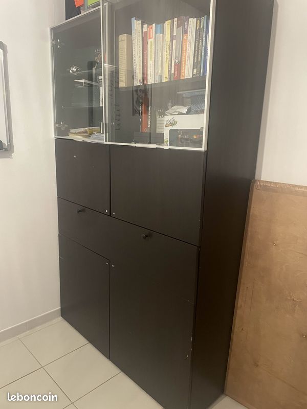 Grand meuble de rangement IKEA BESTA – Noir – 193 cm de haut (image 1)
