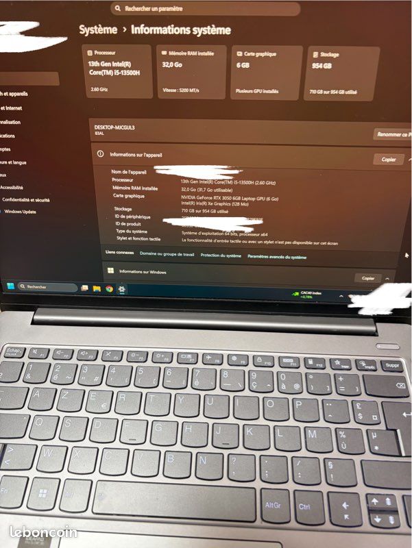 Lenovo IdeaPad Pro 5 14" - RTX 3050 / 32 Go RAM / i5-13500H / SSD 1 To / Écran 2.8K 120Hz (image 8)