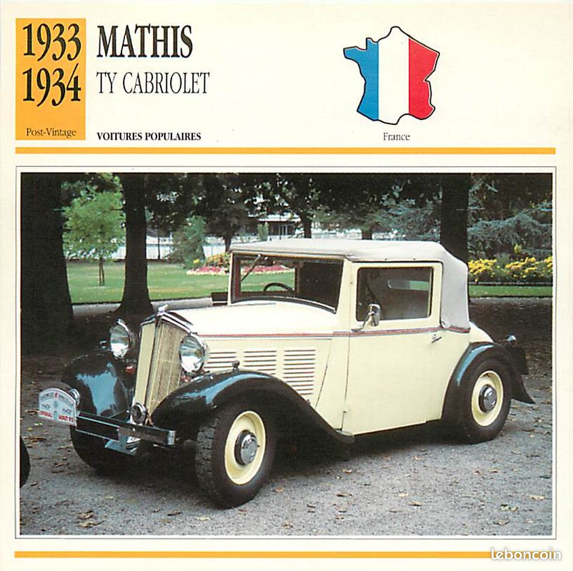 8 exemples de Voitures MATHIS de 1926 -1948 (image 6)