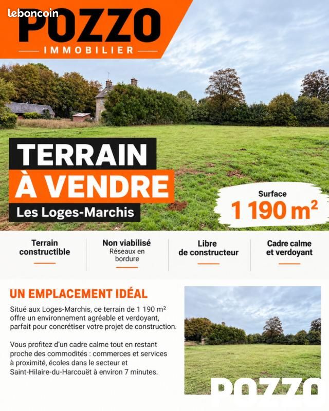 Terrain 1190 m² · aux Loges-Marchis · 27 500 €