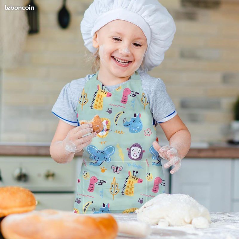 Lot De 2 Tabliers Pour Enfants Style Dessin Animé Garçon Fille Tablier Pour Peinture Cuisine Cuisine Jardin Cuisine école Cadeau