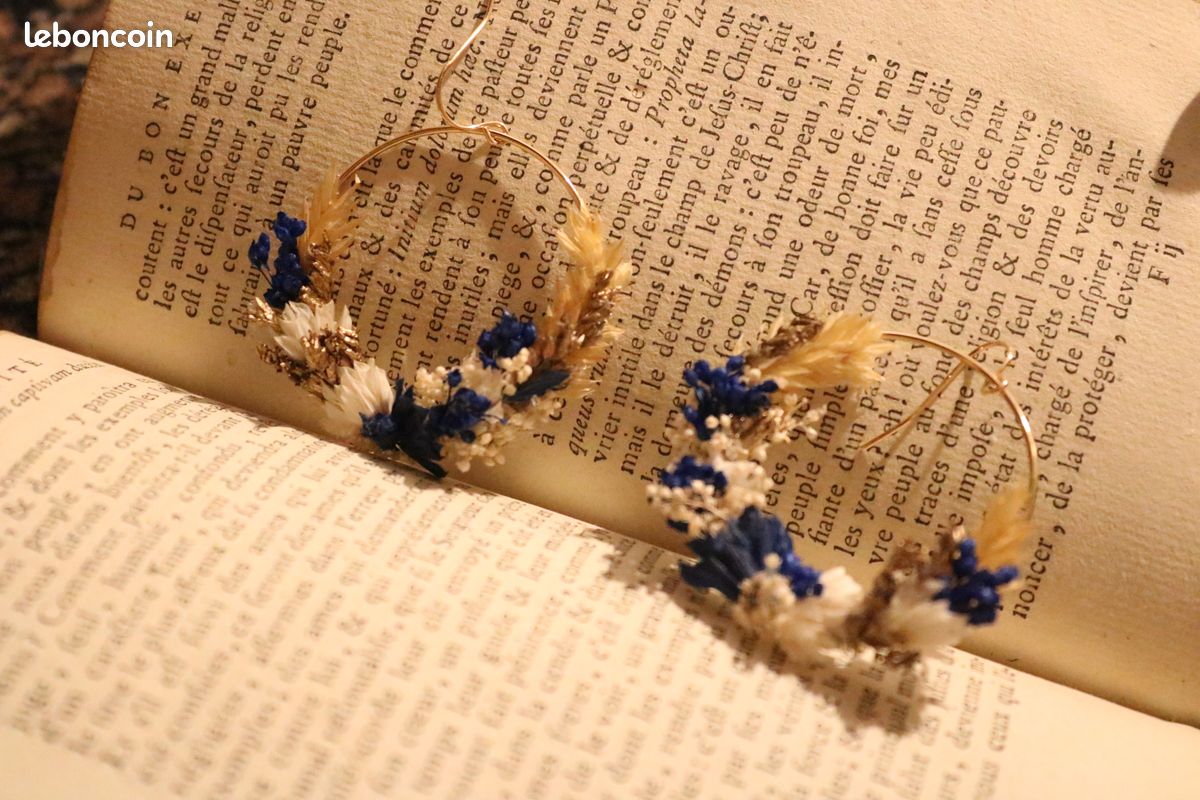 Boucles d'oreilles fleurs séchées (image 3)