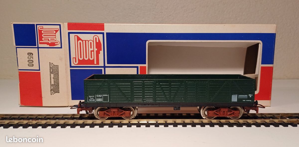 Wagon Tombereau à Bogies Jouef HO Référence 6500 - Modèle Train Miniature, Occasion Bon état