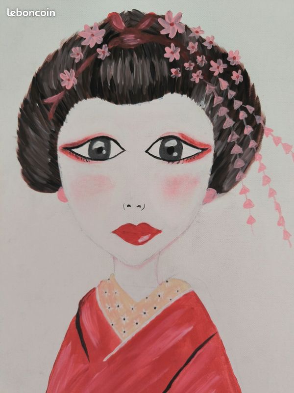 Peinture fait main " la geisha" (image 3)