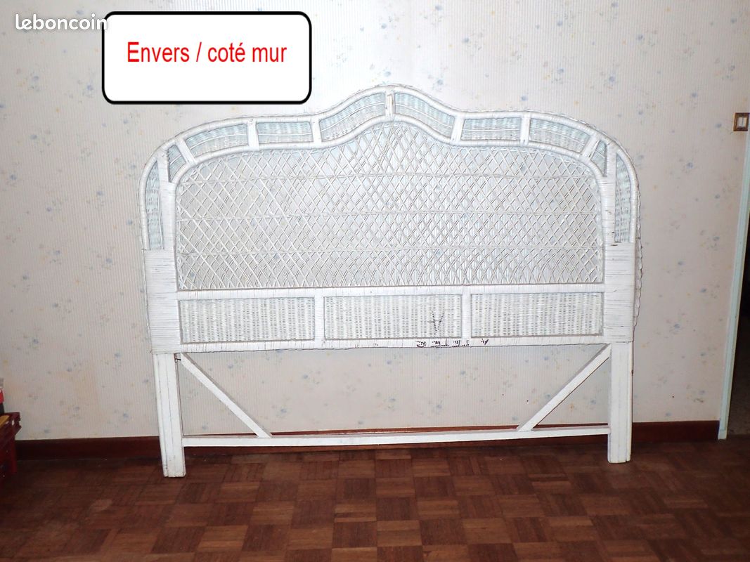 Tête de lit Vintage en osier et rotin largeur 154 cm (image 3)