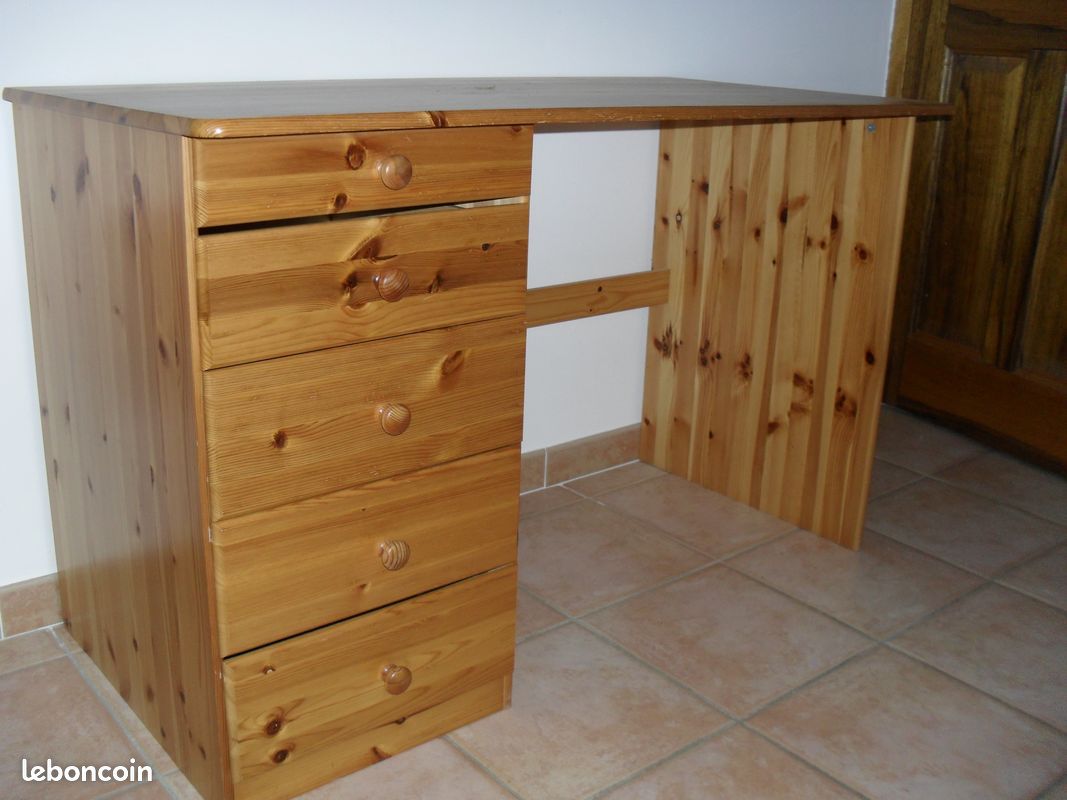 BUREAU EN BOIS DE PIN 120 X 60 cm (image 1)