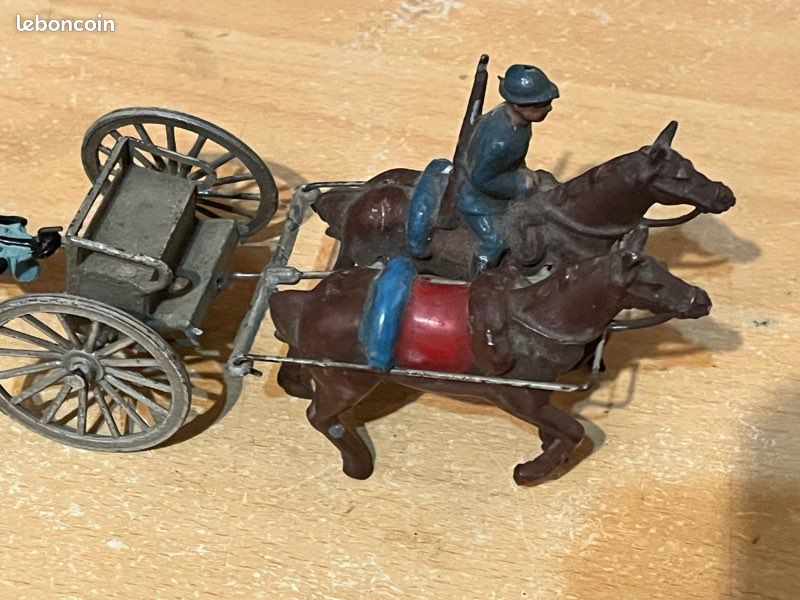 Ancien Soldat de plomb HEYDE 3 cavaliers 3e République - Petite taille