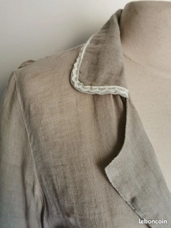 Veste légère en lin et coton femme de la marque SYM taille 38 (image 6)