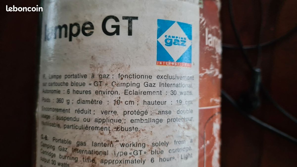Lampe à Gaz Campingaz GT – Lampe Portative Camping – Vintage Made In France