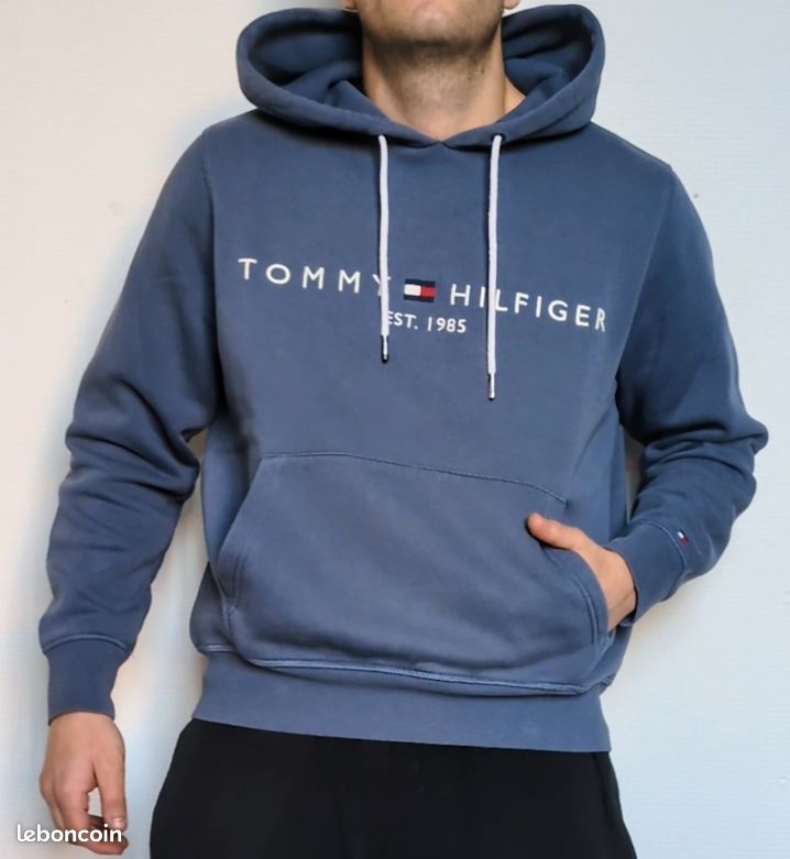 Hoodie Pull Tommy Hilfiger Bleu Ciel Sweat à Capuche Tommy