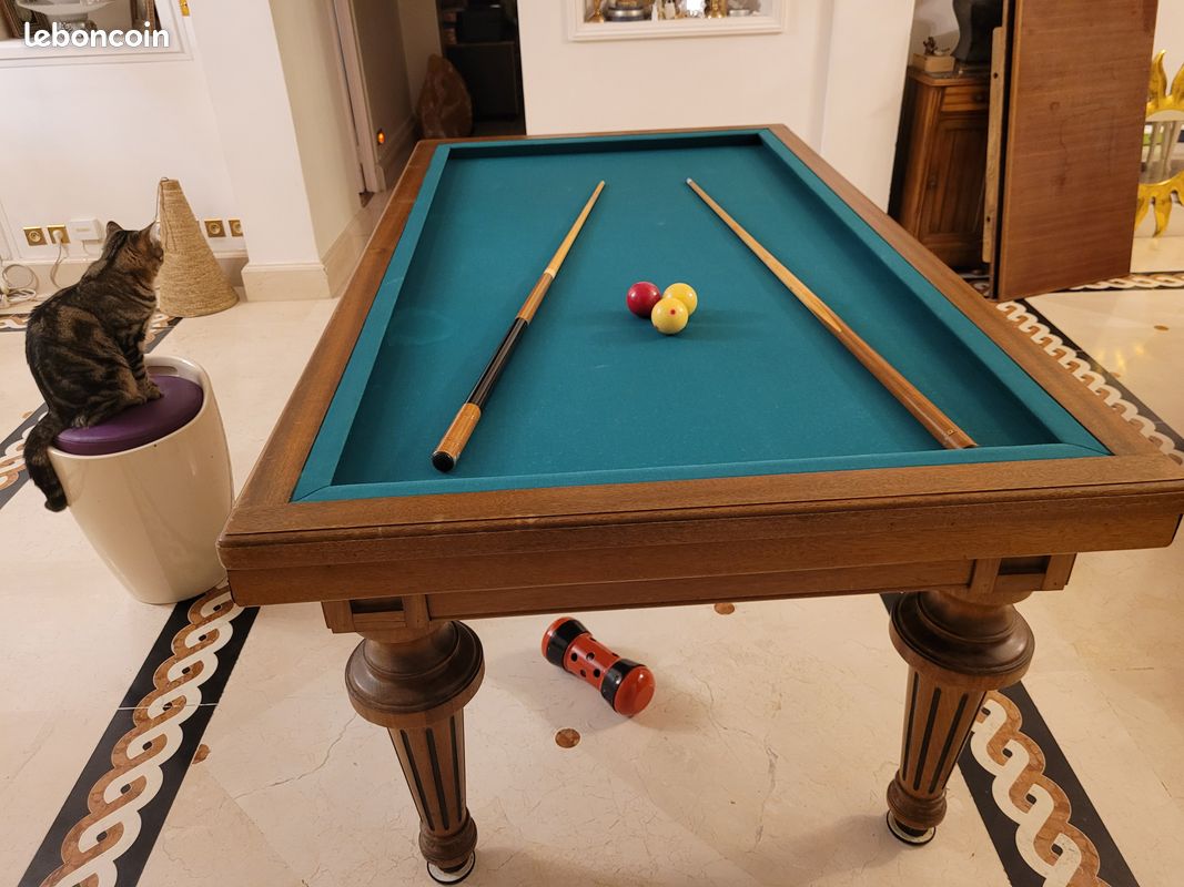 Table de Billiard Français Convertible – Bois massif Louis XVI Prestige (image 2)
