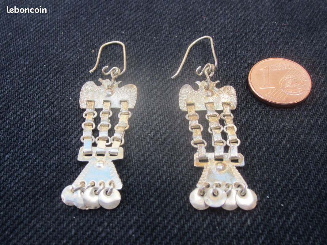 Boucles d'oreilles en Argent Mapuche du Chili. Pour Noël (image 2)