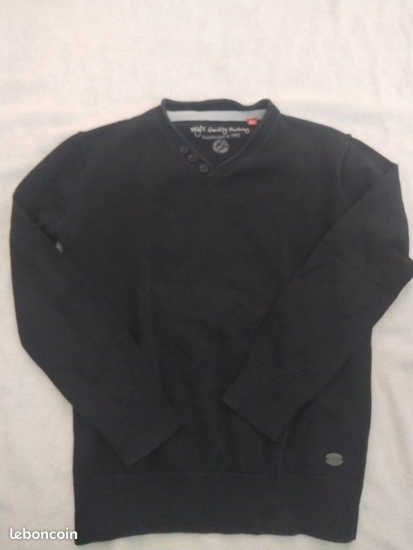 Pull fin garçon 10 ans kiabi bleu marine (image 1)