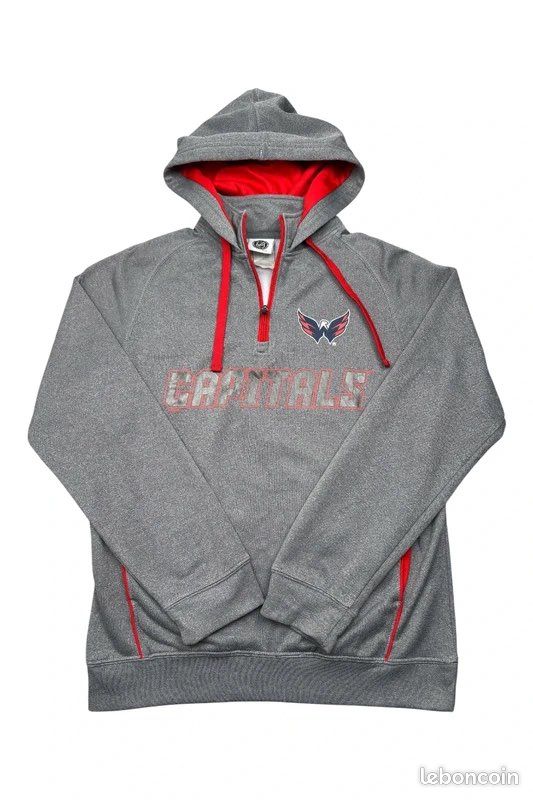Sweat Capuche Nhl Washington Capitals Gris Rouge S - #26 - Vêtements