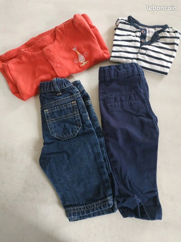 Lot pantalon, t-shirt, gilet 3 mois - garçon (image 1)