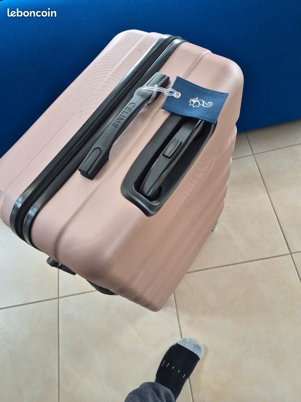 Valise Grande Taille 23kg 75cm CELIMS - Valise Rigide XXL Légère - Rose Gold