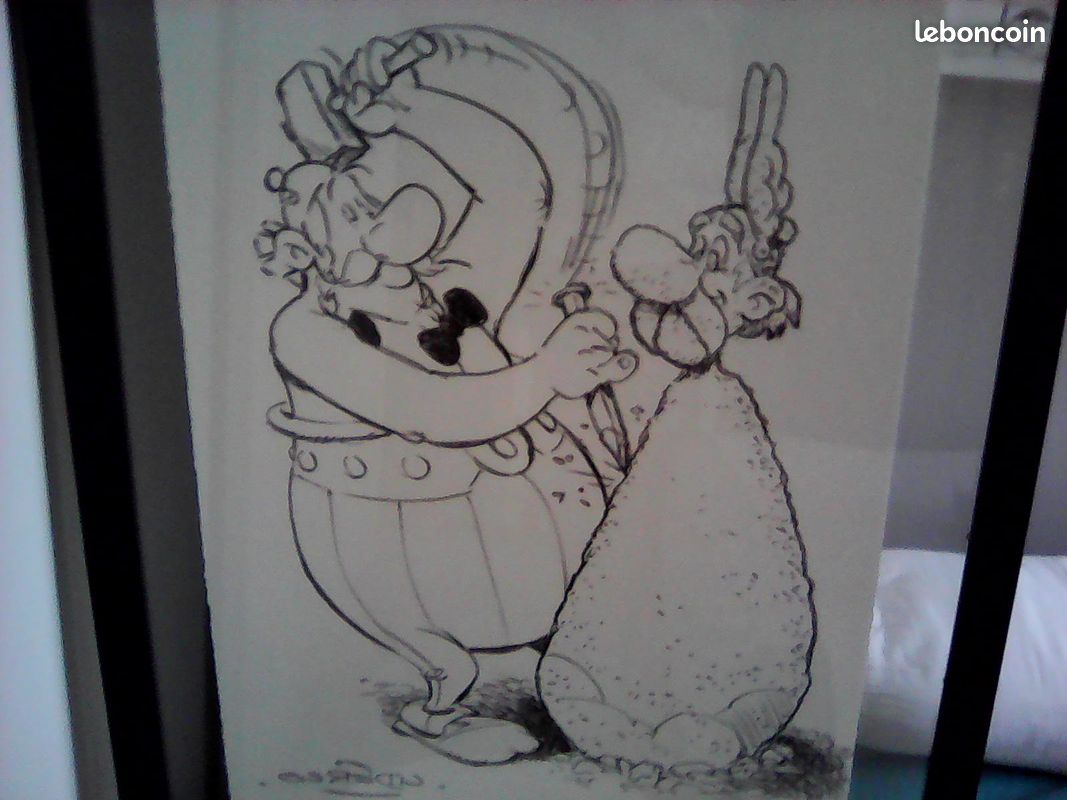 Lithographie Obélix Astérix signé Uderzo La Bulle (image 2)