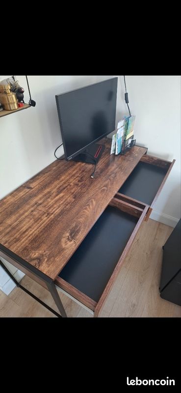 Bureau style industriel 2 tiroirs (image 9)