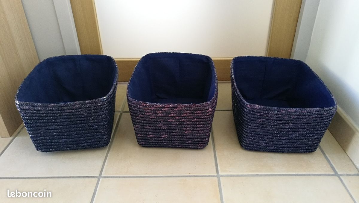 Lot de 3 paniers bleus (image 1)