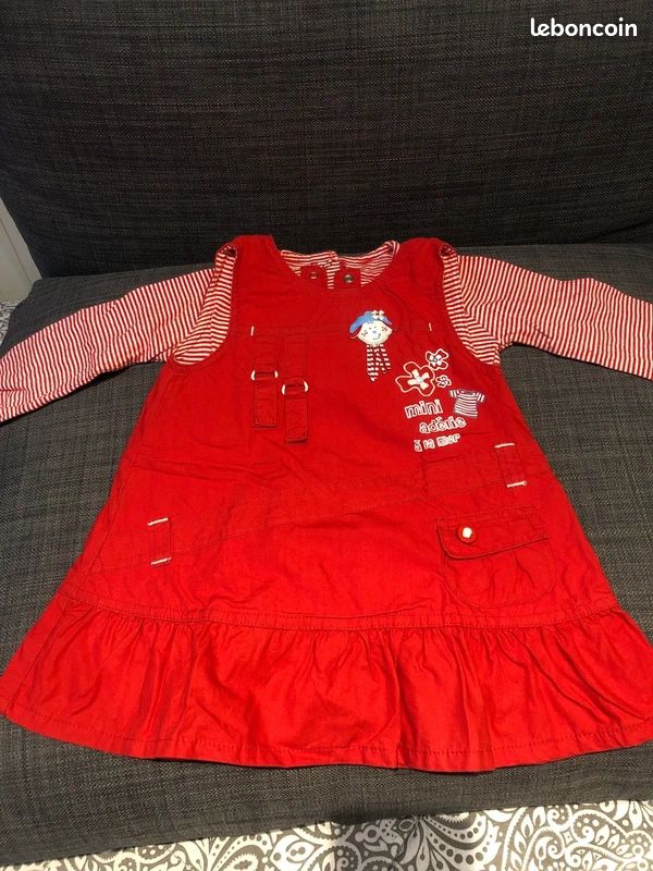 Robe + t-shirt rouge 6 mois mini Adeline (image 6)