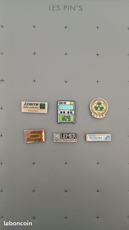 VINTAGE: lot de 6 pin's, Informatique, Télécom & Sciences (image 1)
