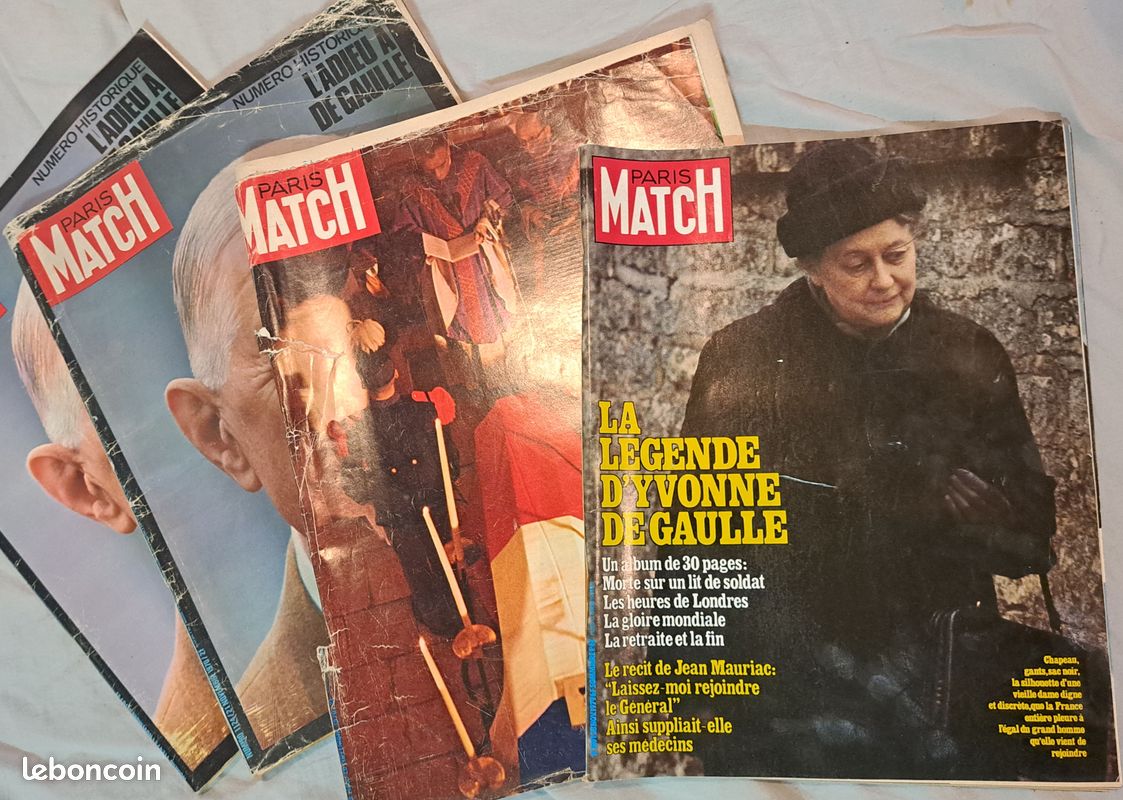 Lot Paris Match HISTORIQUE N°1124+1125+1591 De Gaulle (image 1)