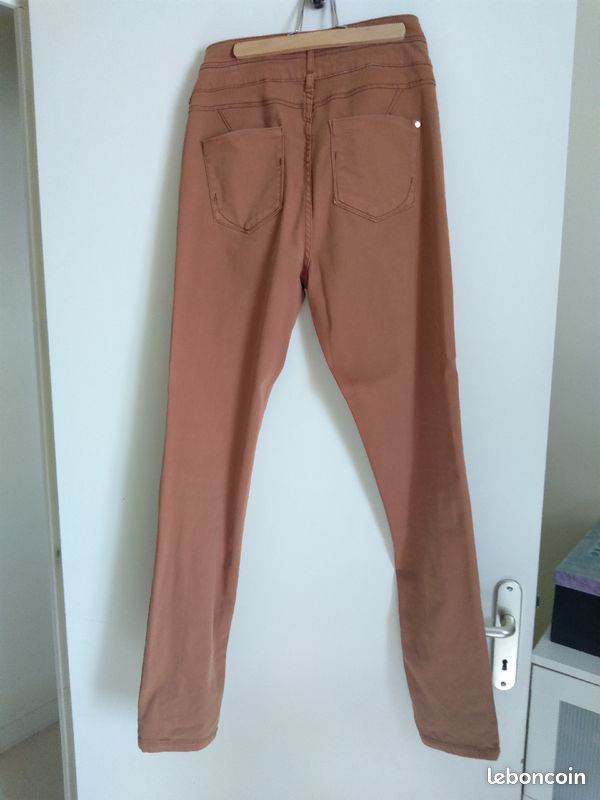 Pantalon taille haute camel (image 2)