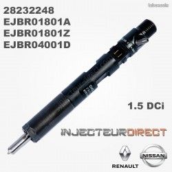 Injecteur DELPHI EJBR01801A 1.5dCi 166009384R 7711497153 8200365186 8200567290 8200049873 (image 1)