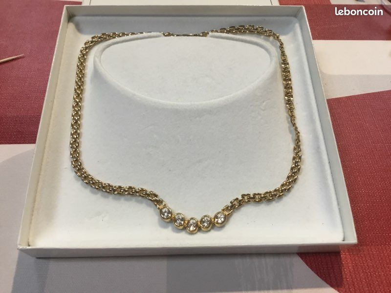 Collier Vintage En Métal Doré - Longueur 46 Cm, Chaîne, Parfait état Occasion