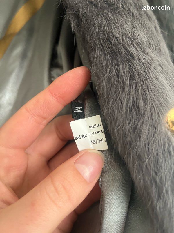 Manteau en fourrure de lapin grise (image 15)
