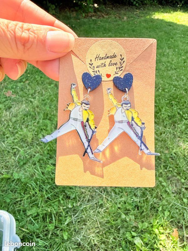 Boucles d’oreilles Freddie Mercury jaune (image 5)