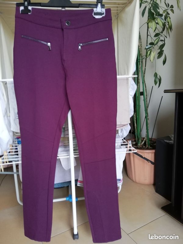 Pantalon legging violet (image 1)