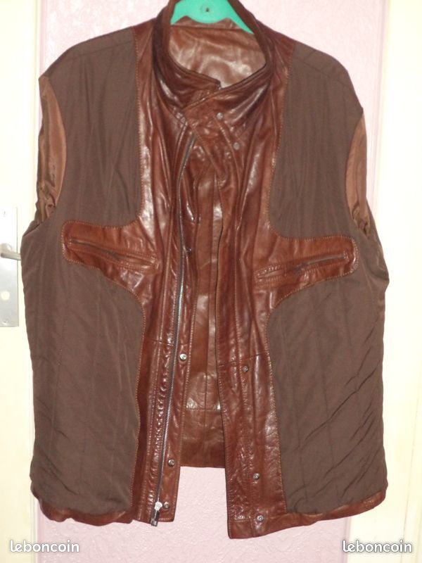 Veste Cuir " Feraud " T52 / XXL Marron / KameL (image 3)