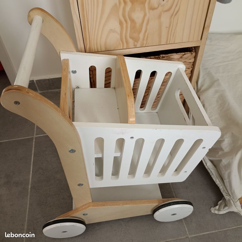 Lot Poussette + chariot de courses en bois (image 2)