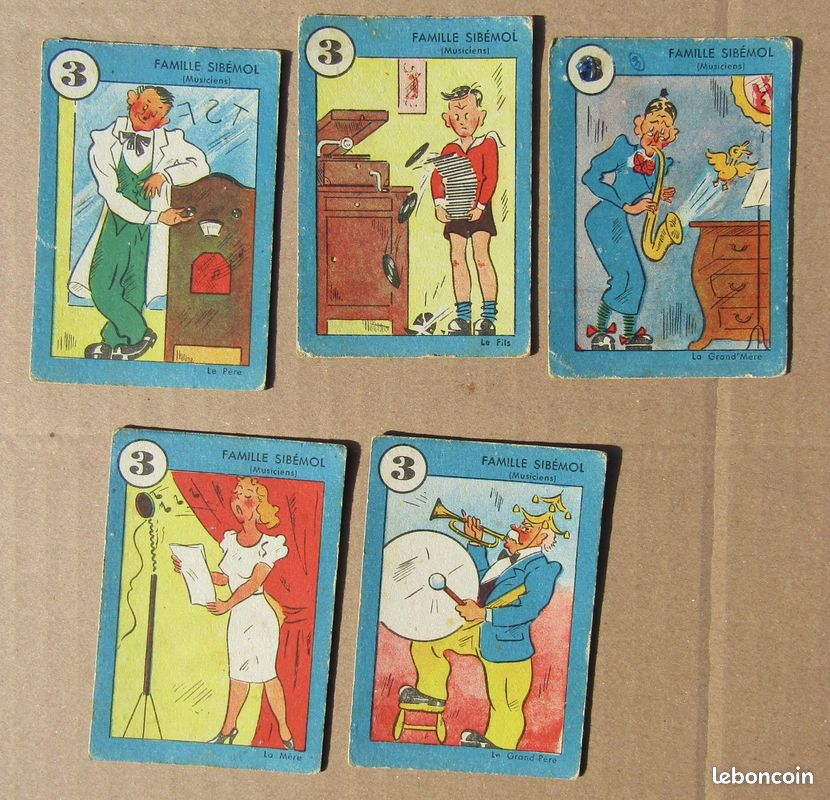 JEU DE CARTES 7 Famille Bie Lhuile Kakao Spaghetti Sucrefruit Cafetiero