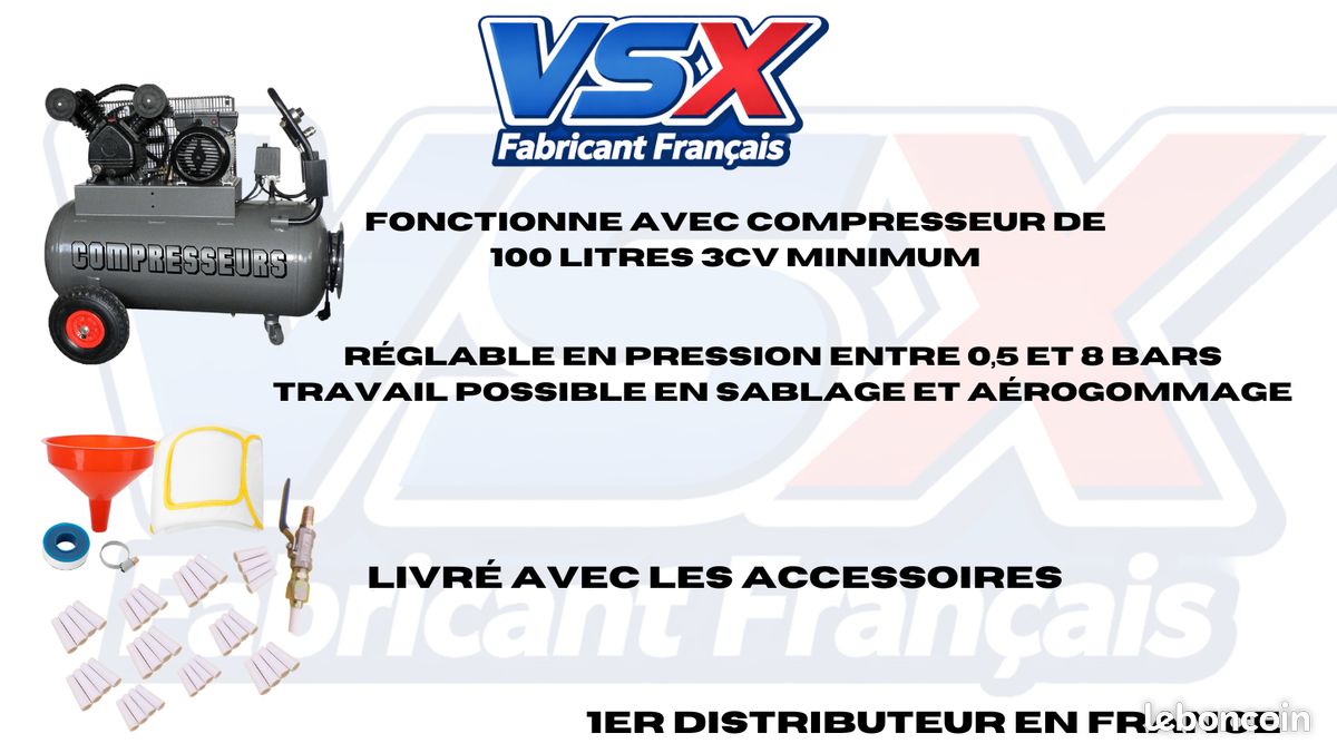 Pack aérogommeuse compresseur et tuyau de raccord Livraison gratuite (image 5)