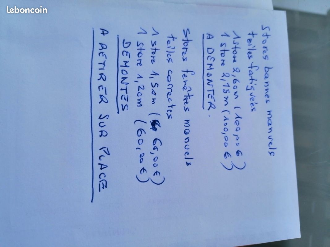Stores à vendre (image 1)