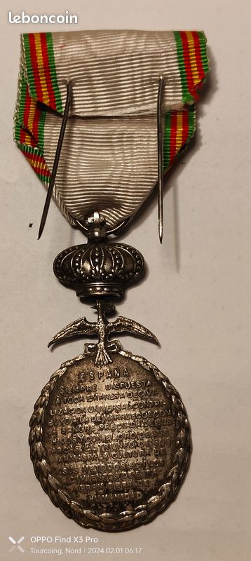 Médaille de la Guerre du Rif Marocain (image 3)