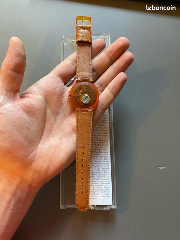 Montre Vintage Parmalat Thème Courses Hippiques Suisse Bracelet Cuir Marron - Occasion