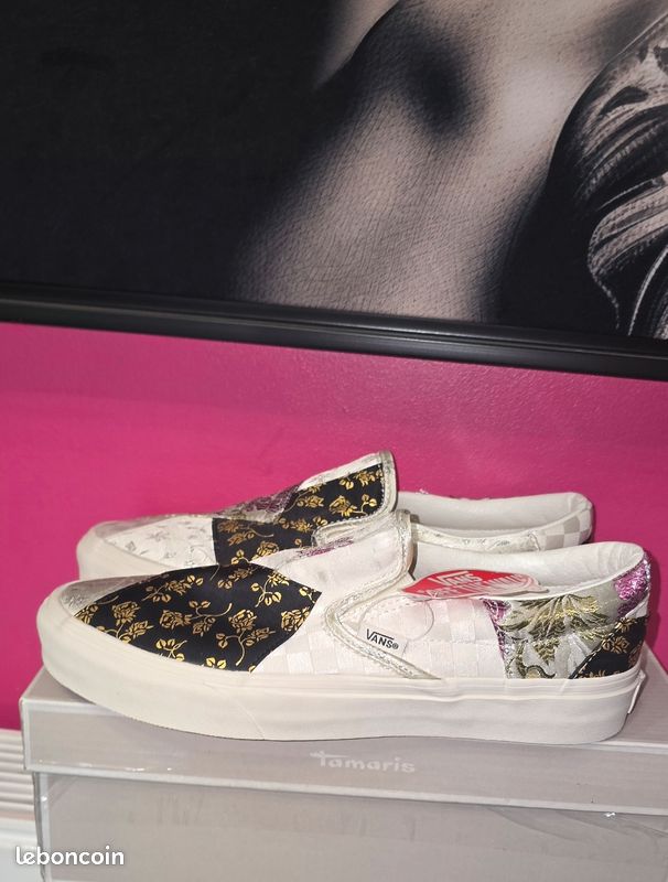 Classic Slip Vans Rose Embroidery Slip On Vans Classic Slip On