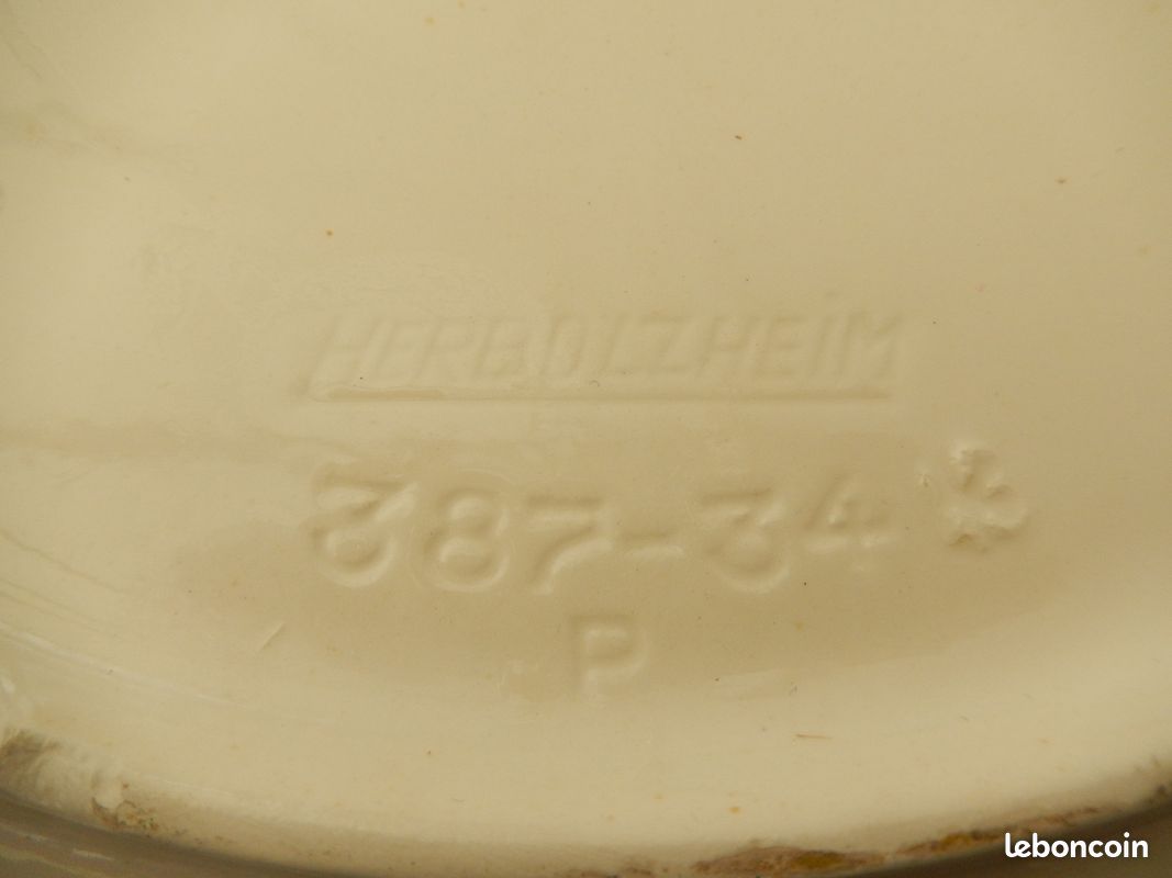 Plateau en céramique fleurie Herbolzheim - vintage (image 3)