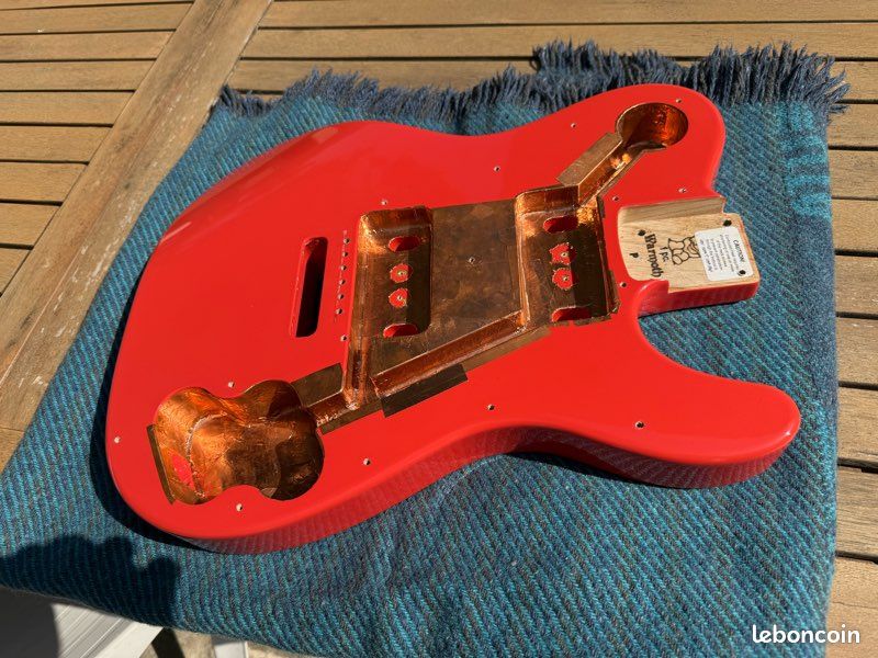 Corps Telecaster Deluxe Warmoth Custom – Frêne 1 pièce (Swamp Ash) - Fiesta Red (image 3)