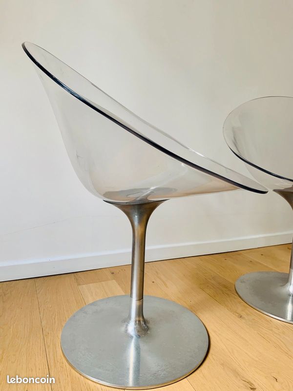 2 chaises Fauteuil œuf Ero's Kartell Philippe Starck. Design Italie (image 3)