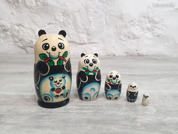 Poupee Russe Lot De 6 Poupées Gigognes En Bois Panda - Artisanat Traditionnel Mignon Et Décoratif Poupee Russe Lot De 6 Poupées Gigognes En Bois Panda - Artisanat Traditionnel Mignon Et Décoratif