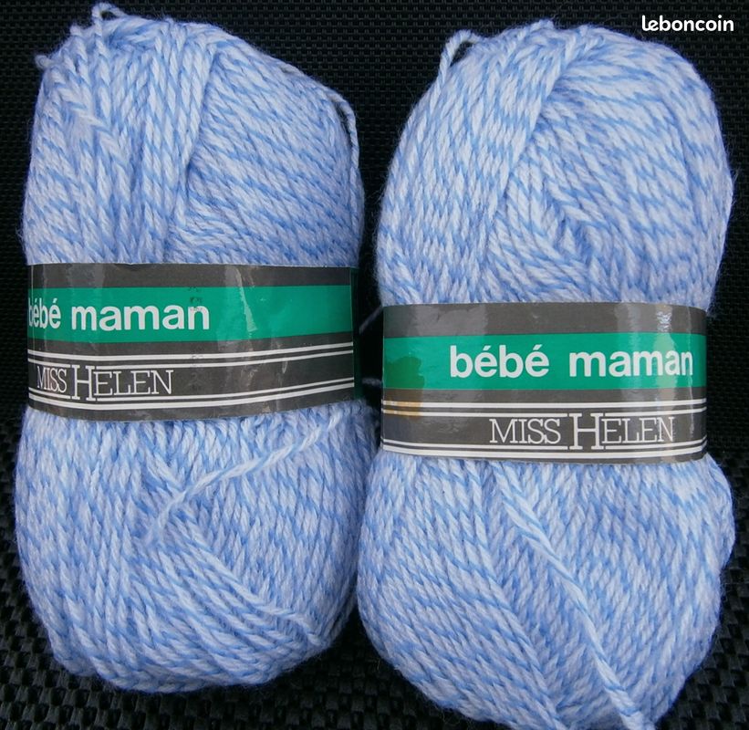 Laine Lot 2 Pelotes - Layette - Bleu Pervenche (image 1)