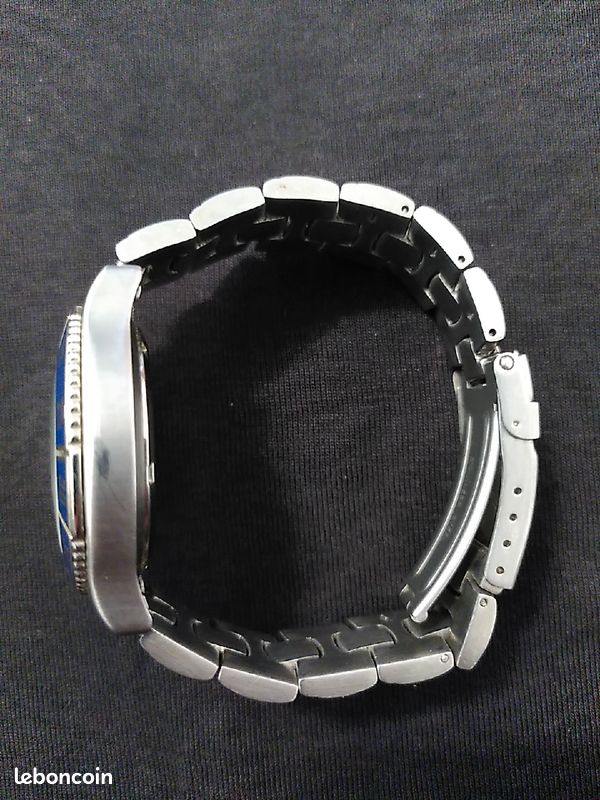 Bracelet De Montre En Cuir Bleu Serge Blanco - 16mm, Fabrication Française