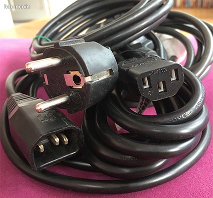 Câble d’alimentation électrique type SCHUKO F ou M –IEC 320 (image 1)