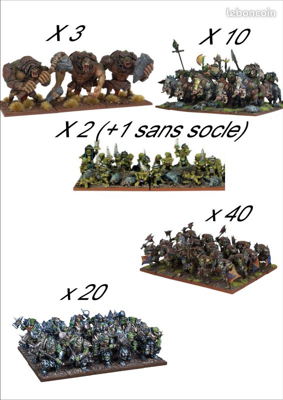 80% Lot armée figurine orc/orque kings of war / proxy warhammer (image 1)