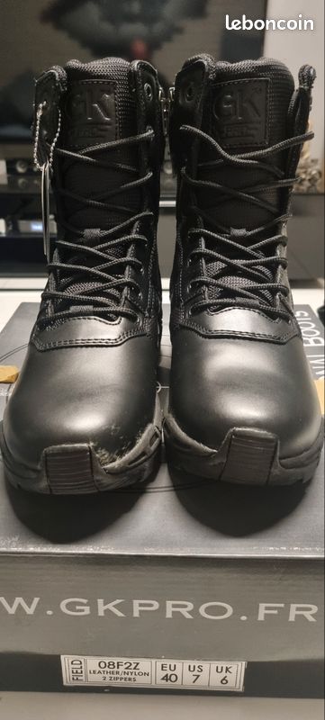 Gk Boots Cuir Chaussures Gk Pro Zip Chaussure Double Zip 8″ Gk Pro